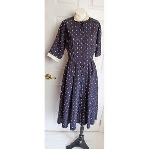 Vintage 50's Harry S Epstein Navy Blue Dress